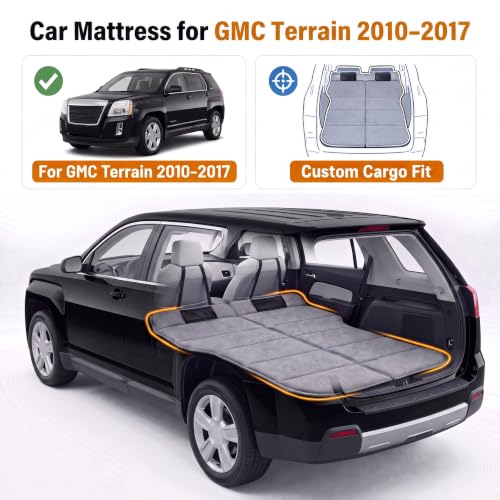 Image of Car Mattress for 2010-2017 GMC Terrain, Upgraded Non-Inflatable Thickened Foam SUV Car Camping Mattress, Foldable Trunk Sleeping Pad Car Bed Mattress for Road Trips Camping Travel