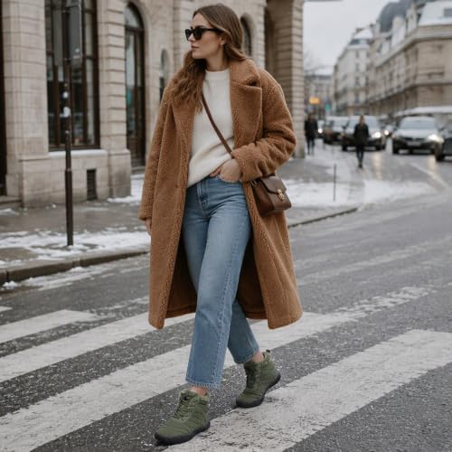 Image of Snow Boots for Women Winter Warm Fuzzy Non Slip Ankle Boots