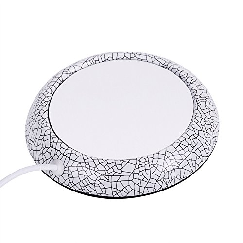 Cup Warmer with USB Cable Cup Warmer, Cup Warmers Coffee Mug Pad Tea Heater Coaster for Home and Office 5V (White Porcelain Pattern)