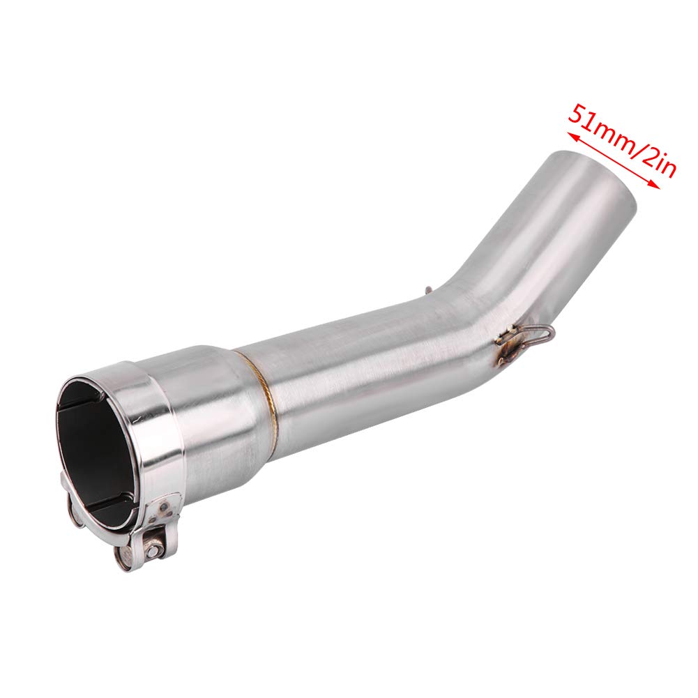 Tubo di scarico per moto 51 mm/2,01 ", di scarico completo in acciaio inossidabile Raccordo per tubo centrale per FZ1 FZ1-N 2006-2015