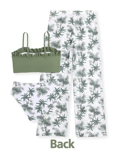 Image of Girls 3 Piece Bikini Sets Kids Swimsuit Rash Guard Pants Bathing Suit Girl Swimwear Sets for Summer Quick Dry