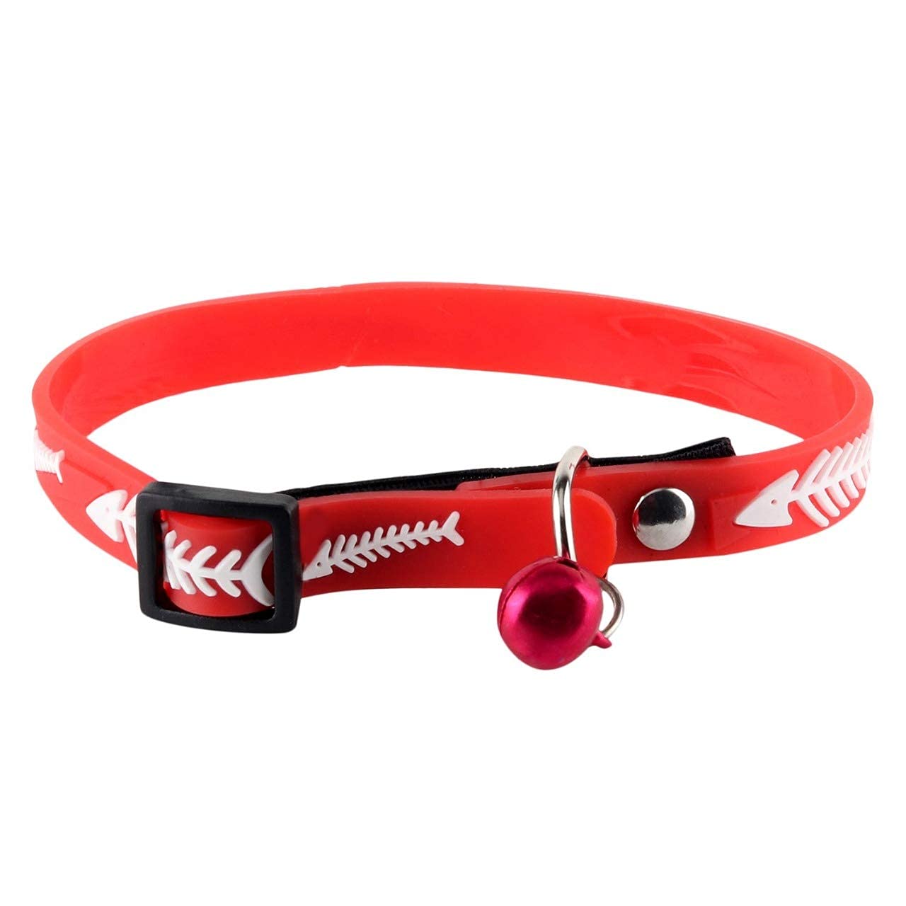 RvPaws Colourfull Fish Bone Design Adjustable Silicone Collar for Puppy/Cat - Color May Vary (B09BZM1RHZ) Amazon Price History, Amazon Price Tracker