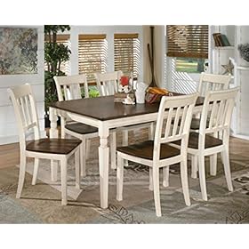Signature Design by Ashley Whitesburg Cottage Rake Back Dining Chair, 2 Count, Brown & White 51q4bea2htL. SS280