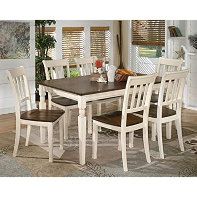 Signature Design by Ashley Whitesburg Cottage Rake Back Dining Chair, 2 Count, Brown & White 51q4bea2htL. SS400