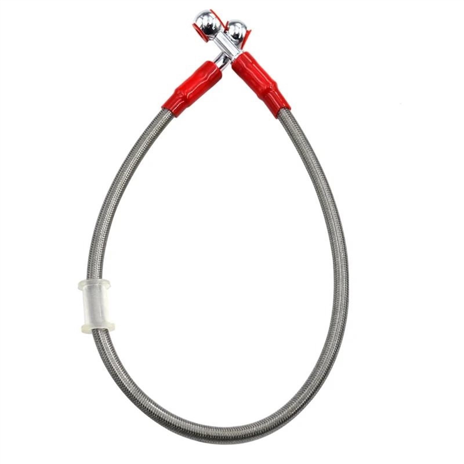 Ksxzw Silver Motorbike Part 110Cm Motorcycle Braided Steel Hydraulic Brake Line Clutch Oil Hose Tube(Silver)