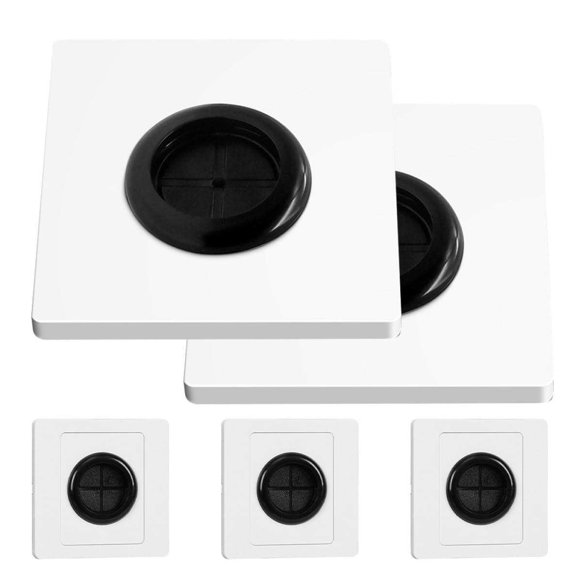 Placa de pared pasacables con goma antideslizante para organizar el hogar pack de 5 unidades