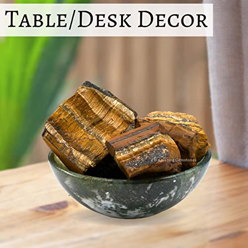 Image of Amazing Gemstone 2 Pieces Tiger Eye Raw Crystals and Healing Stones, Natural Rocks for Tumbling and DIY Raw Stones and Crystals