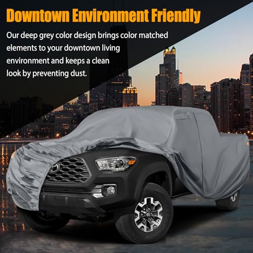 Image of Waterproof Truck Cover Replace for 2005-2025 Toyota Tacoma /Ford Ranger Crew Cab 6ft,10 Layers All Weather Car Cover with Zipper Door for Snow Rain Dust Hail Protection