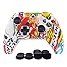 Produktbild Hikfly Xbox One Controller Hülle Ärmel Haut Silikon Griff Anti-Rutsch Öl Gel Abdeckung Cover Case für Xbox One S/ One X Controller (1 x Hülle +8 x Thumb Griffe)(weiße Karikatur)