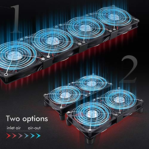 Wathai 4 X 120Mm Mining Rig Server Rack Fan With 100V - 240V Ac Power Variable Speed Control, Big Airflow For Diy Cooling Cpu Gpu,Av Cabinets, Tvs Routers. Audio Amplifier, Refrigerator, Home Heater #TOP3