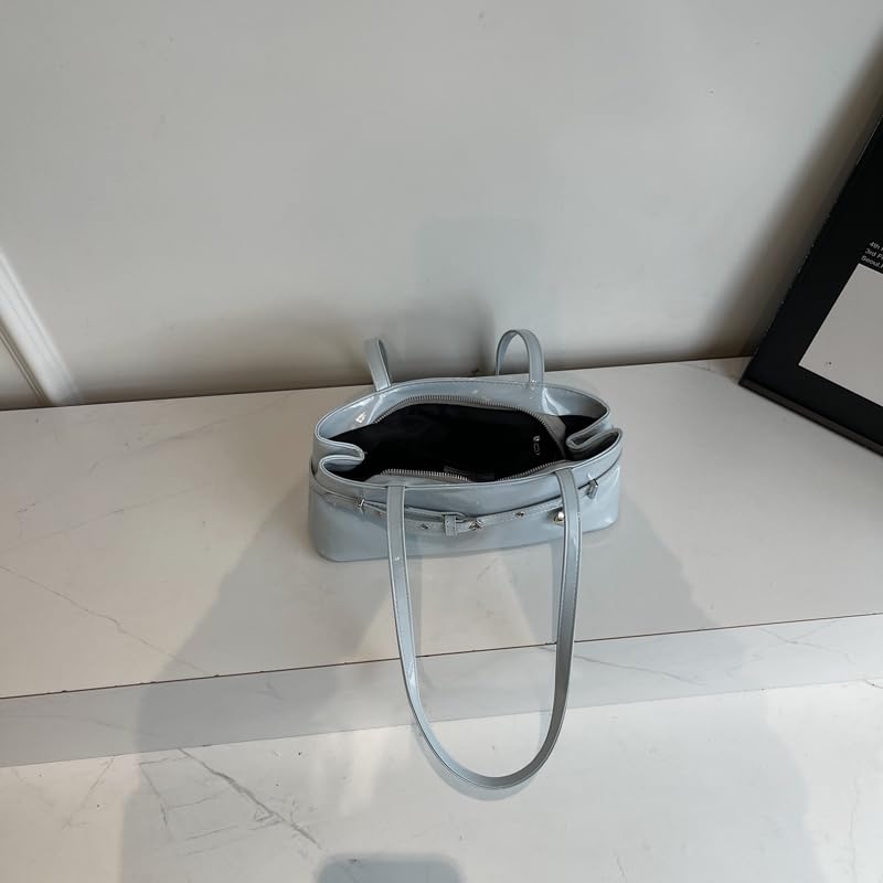 Women PU Fashion Shoulder Bag Large Capacity Simple Shoulder Purse Belt & Heart Decor Slouchy Carrying Bag Outdoor Travel Bag2