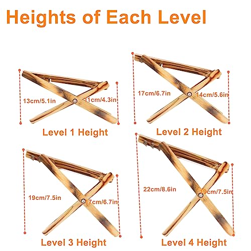 image for Miwayer Guitar Footstool Bamboo 4 Gears Adjustable Upscale Foot Rest W