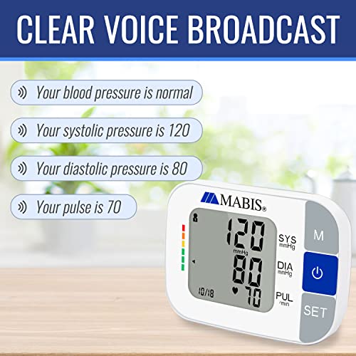Mabis Universal Wrist Talking Blood Pressure Monitor, Visual Bp Guide, 396 Reading Memory Storage For 4 Users, Protective Storage Case, Fsa & Hsa Eligible #TOP3