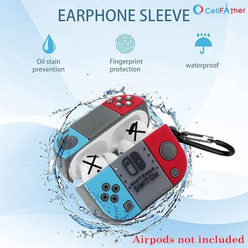 Image of CellFAther 3D Cartoon Game Console Case Cover with Keychain Compatible for Airpods pro (2019), Airpods Pro Gen 2 (2022) with Carabiner- Gaming Design