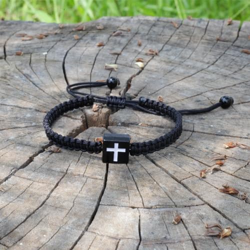 Image of Baptism Bracelets Cross Bracelet for Mens /Women, Christian Charms, Birthday Gifts Baptism Confirmation First Holy Communion Christening Gifts