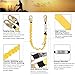 WELKFORDER 6-Foot Shock Absorber Stretchable Safety Lanyard with Double Snap Hook Connectors ANSI Z359.13-2013 Compliant Fall Protection Equipment