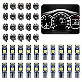 ESWW 20PCS T5 LED Bulbs 74 Dash Light Bulbs 2721 74 T5 37 Wedge LED Bulb with PC74 PC37 Twist Lock Socket Dashboard Lights Instrument Cluster Indicator Digital Dash Cluster Super Bright Interior Lamp