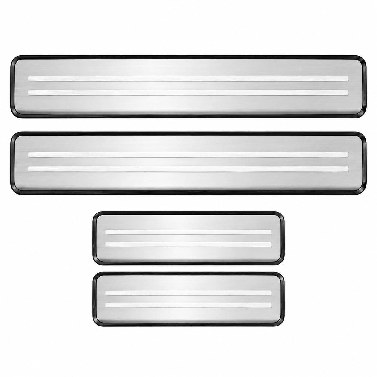 WBNLCRTD 4 PCS Pressed Stainless Steel Door Sill Protectors for VW Touareg II (7P) 2011-2018, Anti Scratch Scuff Plates,E