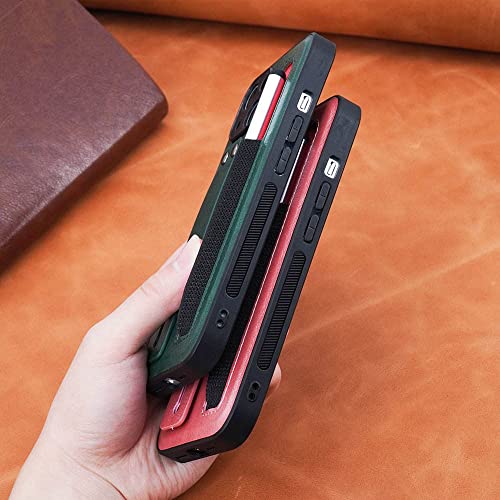 Coque iPhone 13 Pro mince anti-chute robuste verte avec dragonne givrée ajustée de protection - 4