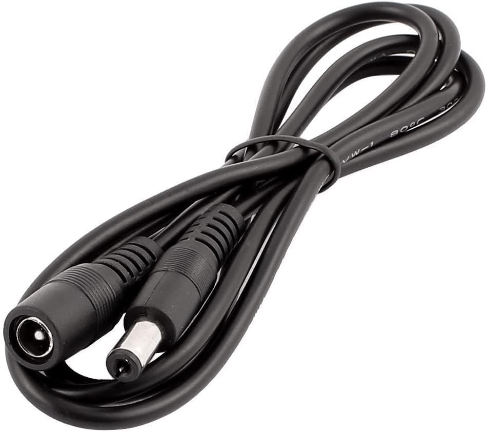 LitaElek 4pcs 1m 3.3ft DC Extension Cable 12V Extension Cord DC 5V-36V Power Cord 5.5mm x 2.1mm DC Jack Plug Adapter Male to Female for Car Monitor, CCTV Camera, LED Strip, etc, Black