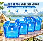 SOCATER Water Container Bags, 4 Packs BPA Free No-Leak Foldable Plastic 1.3 Gallon Water Container Bag for Camping Hiking Backpack Emergency Storage Jug - Image 2