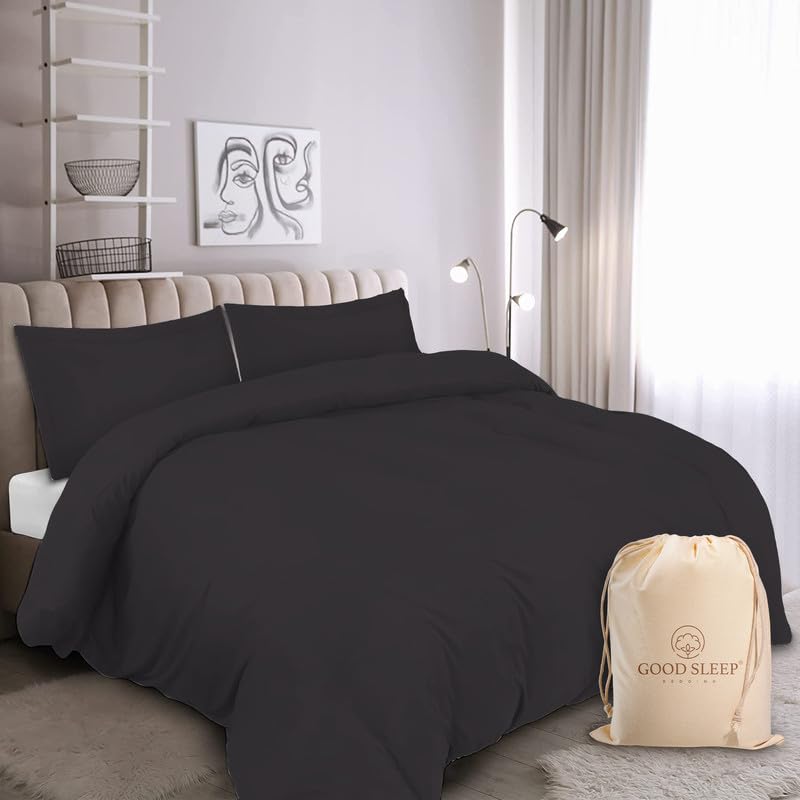 King Size Duvet Cover Set, 1000 TC 3 Pc Quilt Cover Set, Dark Gray Bedding Set, 100% Egyptian Cotton Duvet Covers