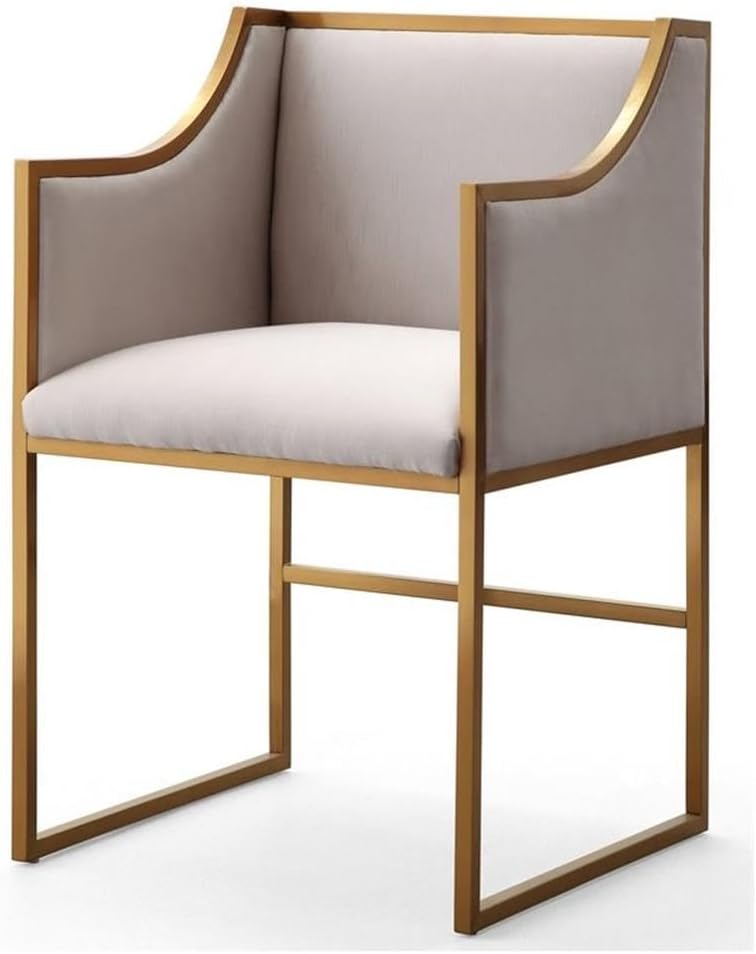Tov Furniture The Atara Collection Velvet Upholstered Living Room Accent Chair with Stainless Steel Base, Cream