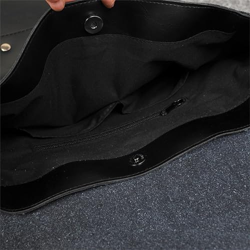 Mens Backpack Men's Bag Women Retro Backpack Leather PU Leather Backpacks for Camping Outdoor Sport,Noir-29x37.5x9cm2