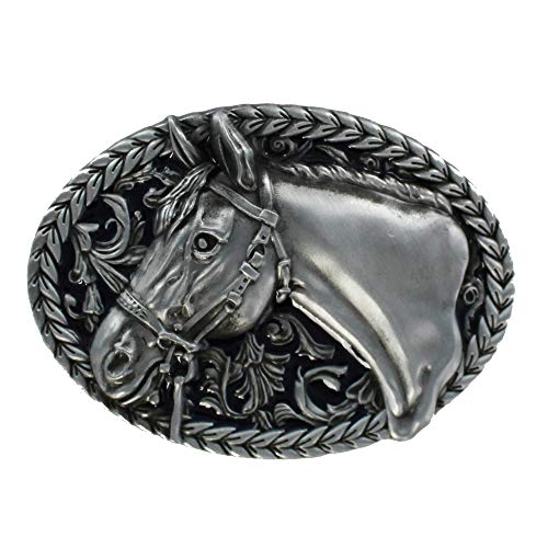 eeddoo® Gürtelschnalle - Pferd (Buckle für Wechselgürtel für Damen und Herren | Belt Frauen Männer Oldschool Rockabilly Metall Gothic Wave Rock Biker Western Trucker Casino Skull)