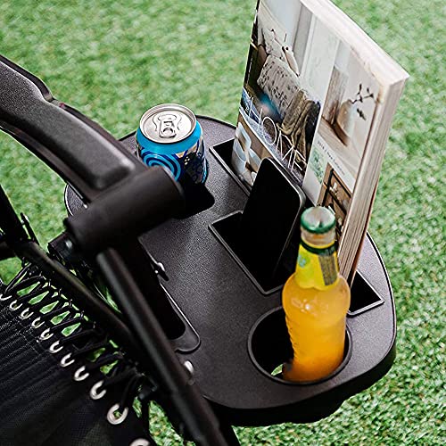 Clip on Camping Chair Side Table Sun Lounger Tray Beach Storage Tidy with Mobile Device Slot Snack Tray for Camping Beach Fishing Garden Indoor Outdoor - Image 7