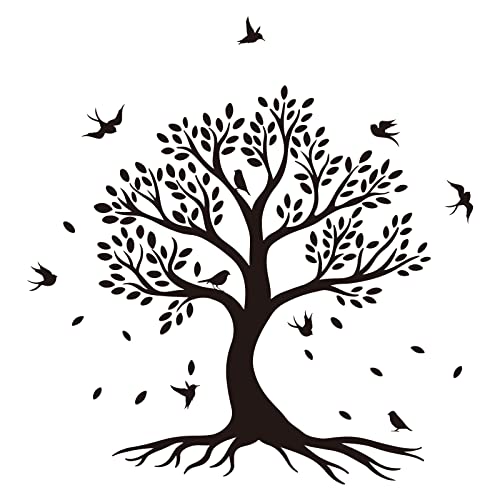 SUPERDANT Tree of Life Wall Decal Family Tree Wall Stickers Birds Branches on a Tree Wall Decals Vinyl Wall Art Silhouette Decal Decorations for Women Bedroom Kitchen Living Room - Image 2