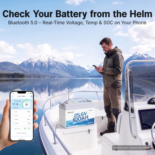 Image of Redodo 24V 100Ah Mini LiFePO4 Battery, Bluetooth, for Trolling Motor