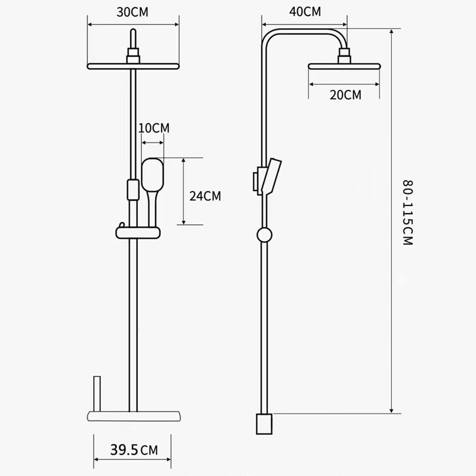 Sistema Doccia termostatico con Display Digitale della Temperatura, Set Rubinetto, soffione a Pioggia Portatile, doccetta per Bidet e Rubinetto per Vasca, Accessori da Parete per v