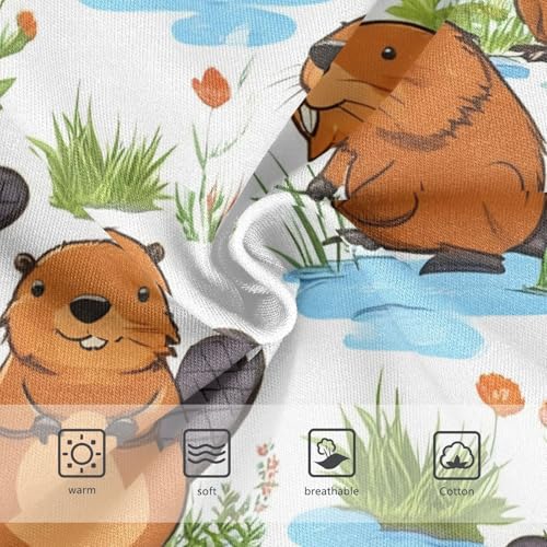 Cute Cartoon Beavers Funny Toddler Underwear Floral 2t Cotton Cute Panties Girl Personalized Kids Briefs Undies3