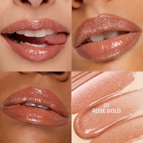 Image of Colors Queen Lip Luminizer Gloss | Non-Sticky & High Shine Glossy Finish | Gives Fuller Lip Effect & Extra Hydration | Long Lasting Lip Gloss for Women Enriched with Shea Butter (Rose Gold, 9ml)