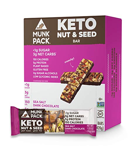 Munk Pack Sea Salt Dark Chocolate Almond Keto Nut & Seed Bar