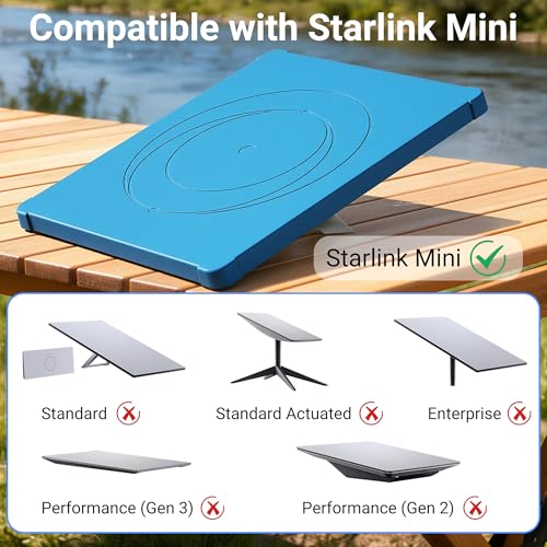 Image of DAIERTEK Starlink Mini Protective Cover, Blue Silicone Case | Waterproof, Anti-Scratch, Fits Roof, Car, RV, Truck, Trailer