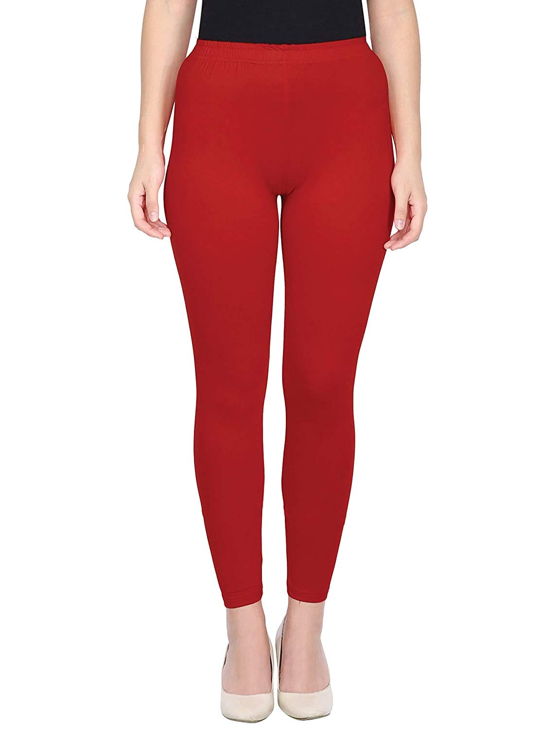 Shasmi Women's Stretch Leggings Ankle Red 1_Dark Chilly M