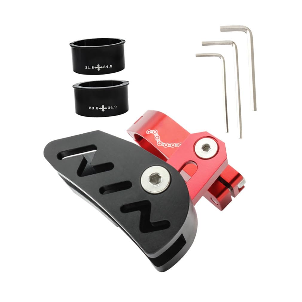 TOYANDONA Guida Catena Bici Stabilizzatore Rosso Lega di Alluminio | Pom, Previene la Caduta della Catena, per Deragliatore Anteriore e Disco Singolo