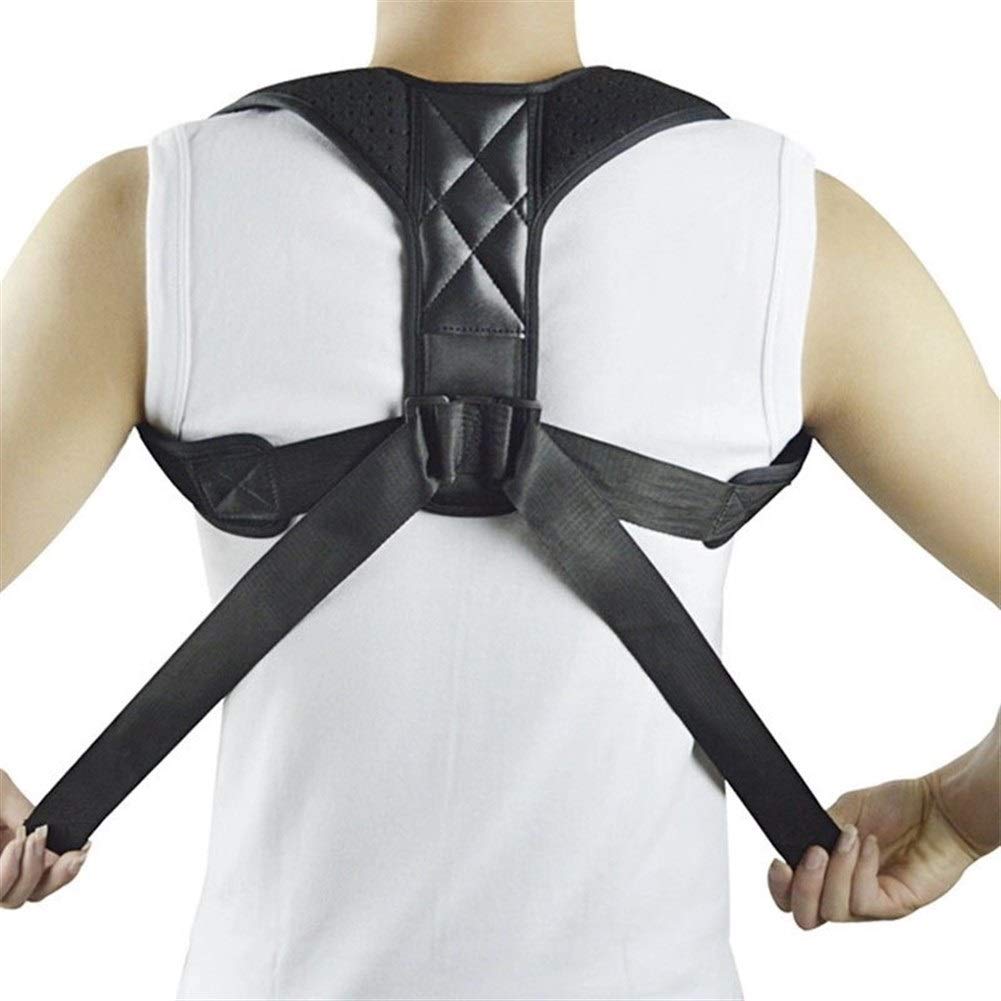 Tutore per la schiena Correttore posturale Correzione della spalla posteriore regolabile Tutore Cintura clavicola Materiale traspirante Gobba Sollievo dal mal di schiena (M) (L)