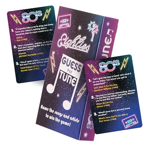 Boxer Gifts Eighties Guess That Tune Music Quiz Game | Name The 80s Lyrics | Fun for Parties | Over 150 Songs Blue