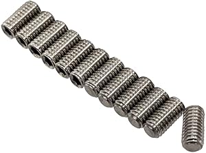 Amazon _ YJB PARTS 【平先_Flat Point】 ミリ規格弦高調整用イモネジ ステンレス 日本製 (M3-6mm(12本入り)) _ ベースパーツ _ 楽器・音響機器