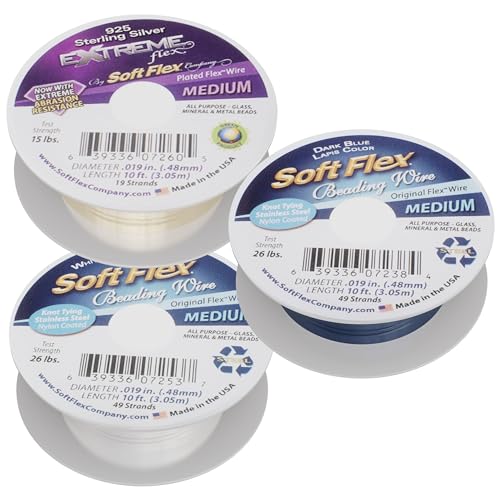 Soft Flex 49 Strand Trios Bead Stringing Wire - Medium 0.19 Diameter - Assorted Nylon Wire