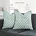 CPC Throw Pillow Covers for Couch, 18x18 Inch Decorative Couch Pillows for Living Room, 100% Cotton Boho Cute Outdoor Pillows, Flower Pillow Covers or Preppy Throws-Moss Green
