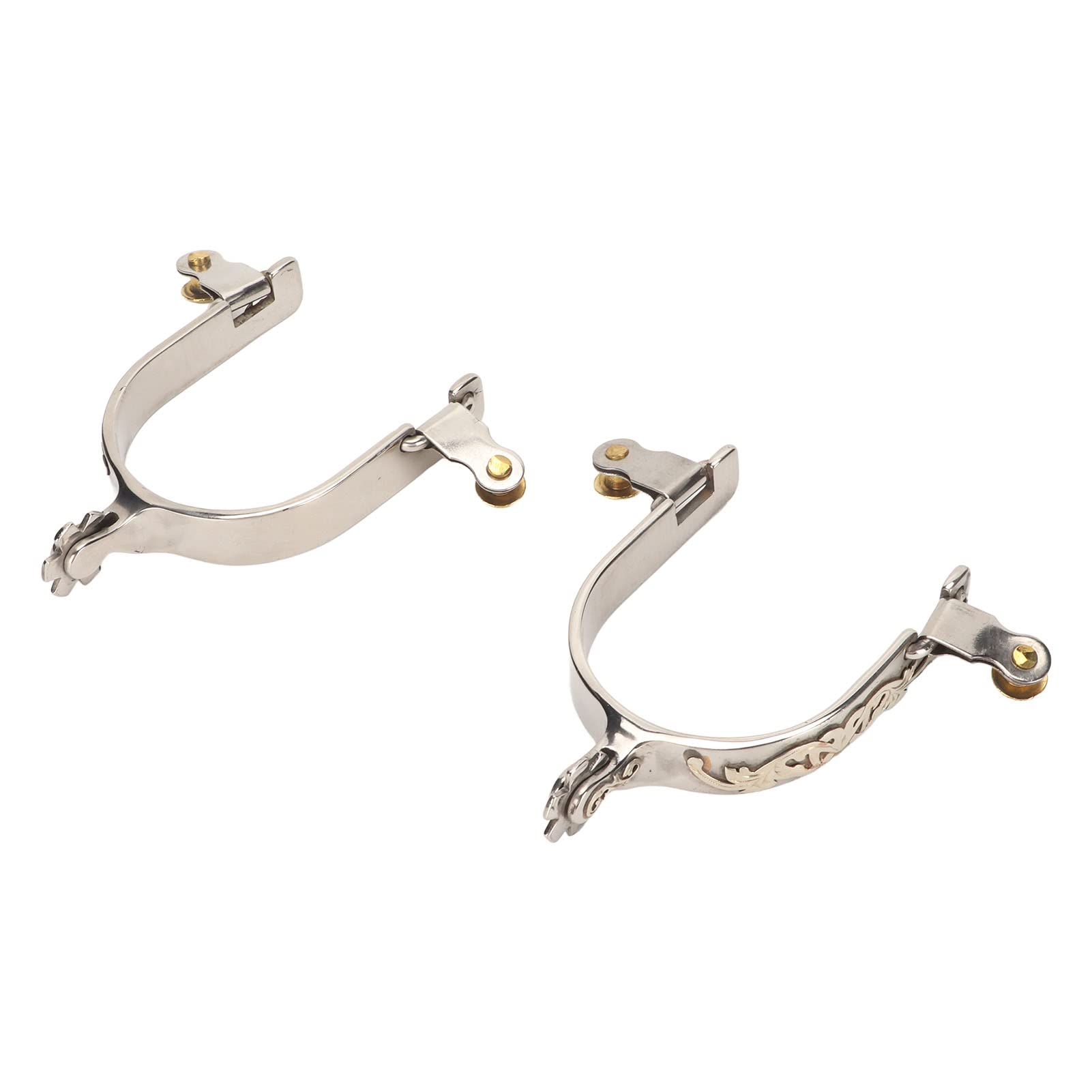 Ymiko Horse Spurs Stainless Steel Western Cowboys Spurs Men Women Horse Boot Spurs Rotatable Gear Equestrian