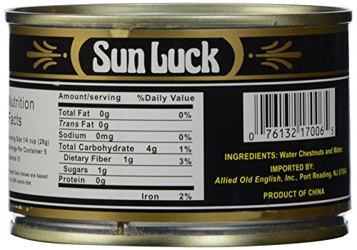 Sun Luck Sliced Water Chestnuts, 8 oz