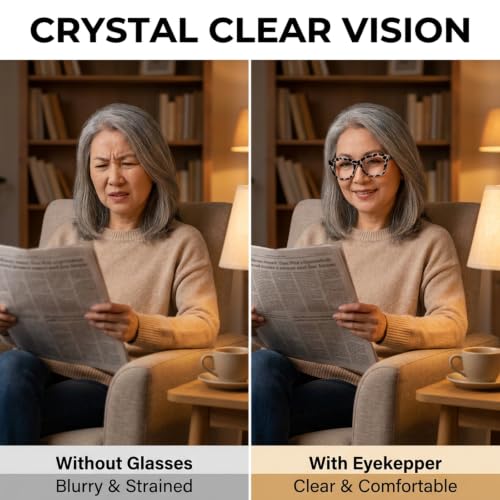 Image of Eyekepper 0.5 Reading Glasses for Women, 5 Pack Retro Readers
