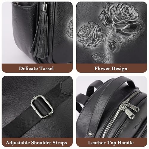Image of Mini Backpack Purse for Women,Vegan Leather Small Backpack for Daily | Embossed Lightweight Water-Resistance Travel Mini Fashion Daypack Bag,Ladies Casual Backpack Purse Gift Choice for Women