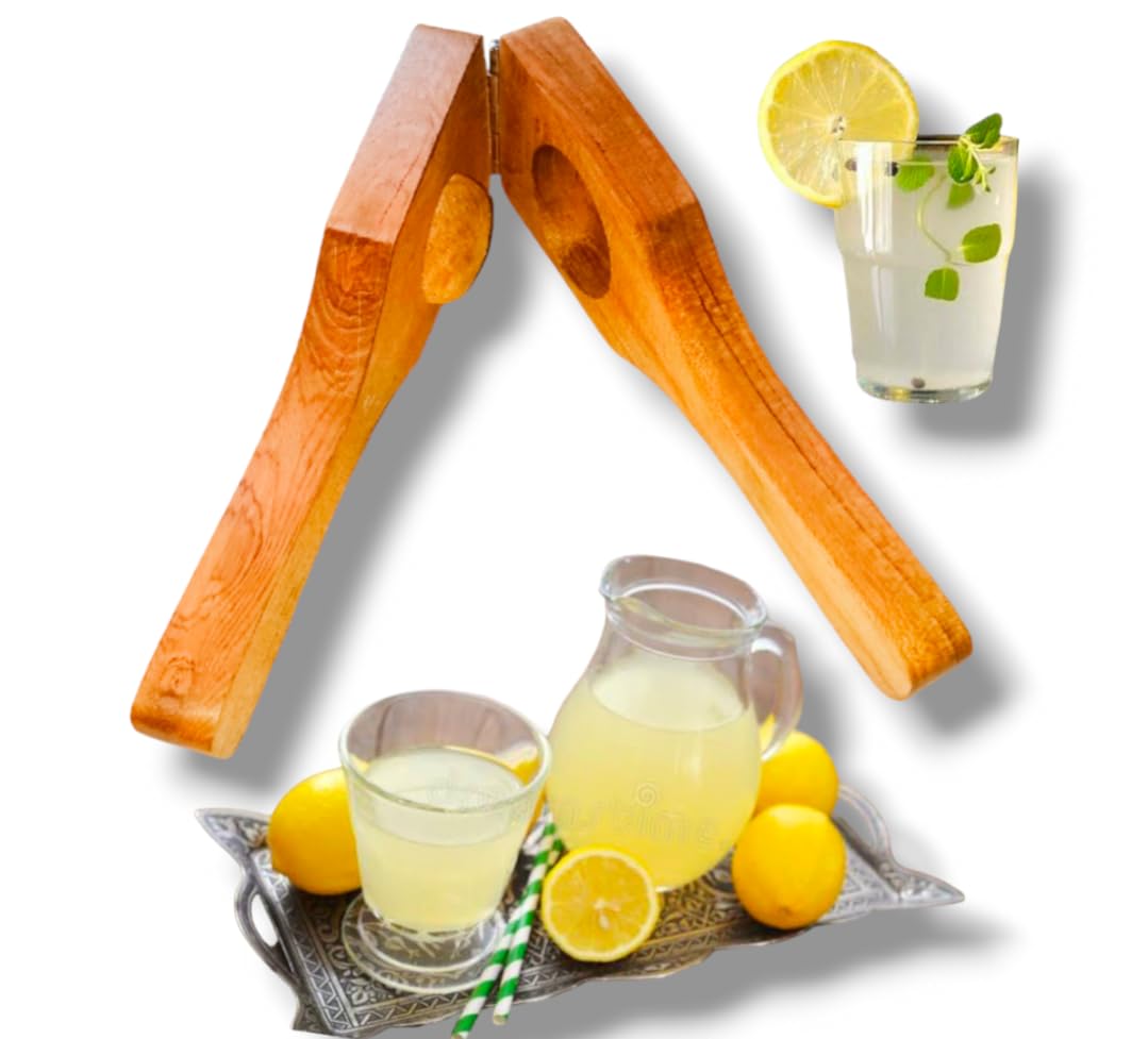 Teak Wood Sagwan Wooden Lemon Squeezer Lemon Juicer Squeezer,Handheld Juicer Press Lime Squeezer, Large Manual Citrus Press That Folds Flat for Space, Effortless Design with Sideways Pivot for Lemon