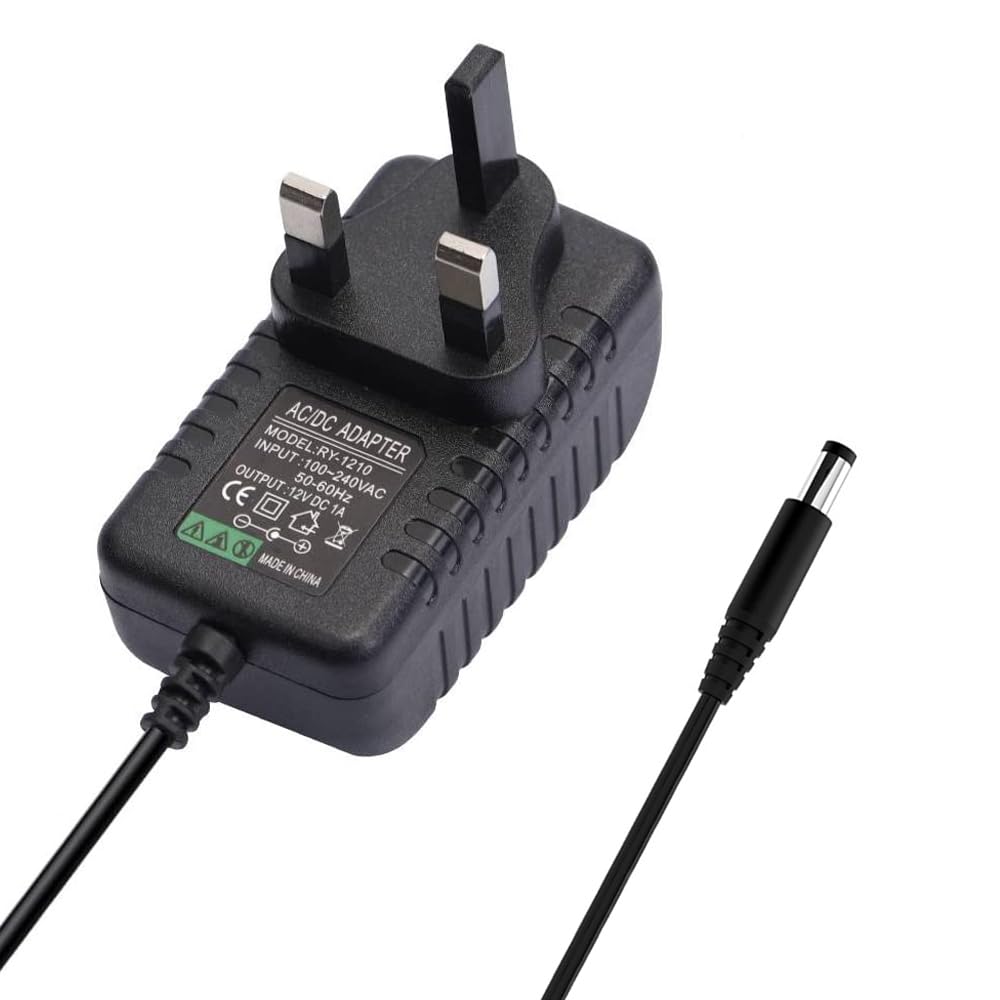 12V 1A Power Adapter, AC to DC Power Supply Adapter Converter, AC/DC Converter Adapter Driver Transformer UK Plug 5.5mm*2.1mm Jack for LED Strip Lights, Router, CCTV Camera, ADSL Cats etc